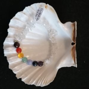 bracelet 7 chakras cristal de roche-agapanthe