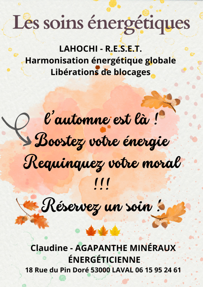 affiche soins énergétiques d'automne